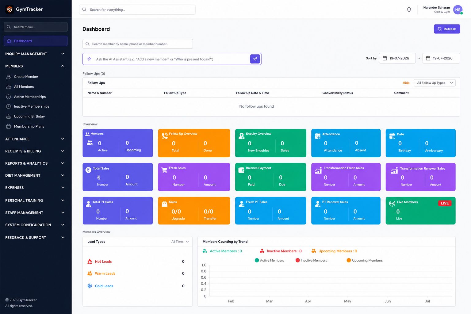 Gym Management ERP